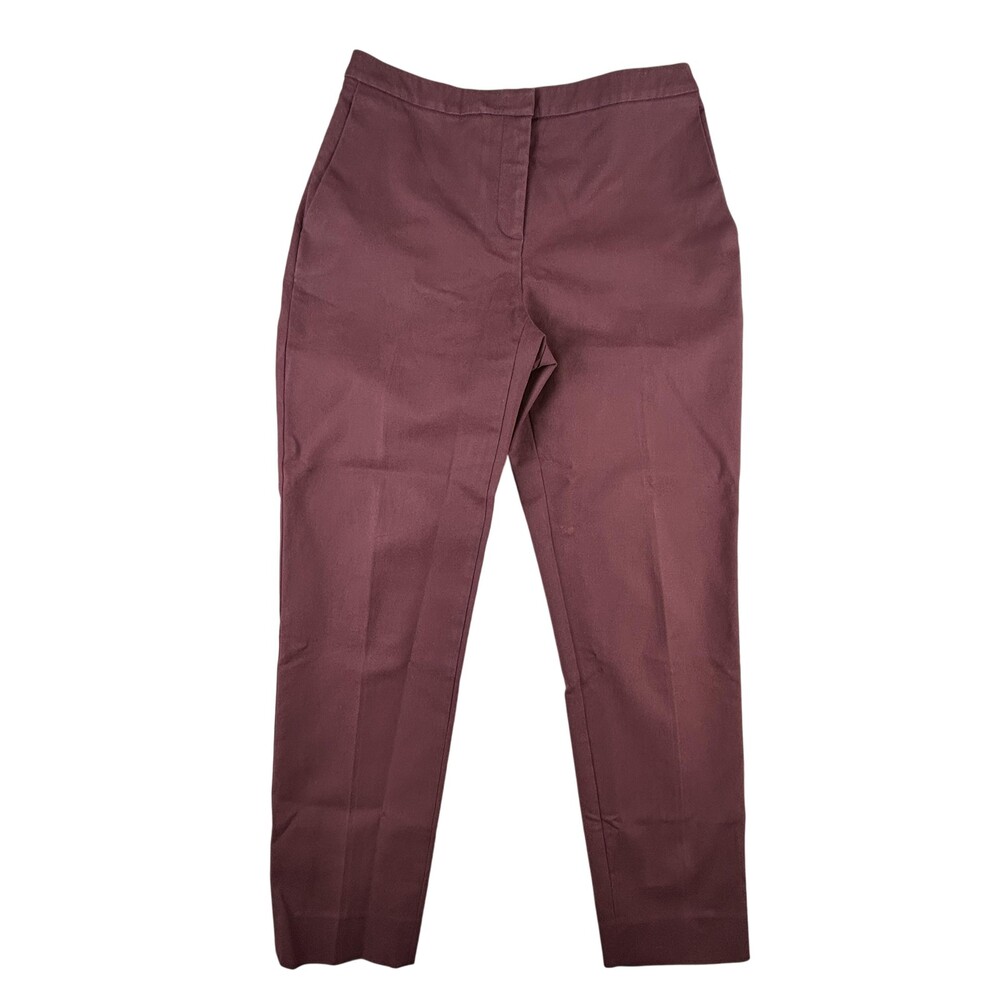 Piazza Sempione Pants Womens 44 Burgundy Straight Leg Made Italy 30x29 Stretch